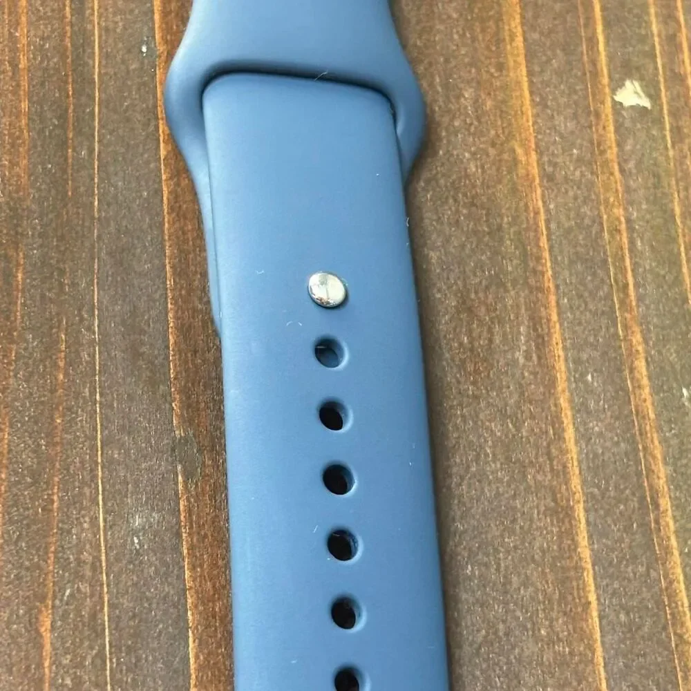 Apple 45mm Silicone Band Blue Medium Large With Phone Stand Strap - Picture 5 of 6